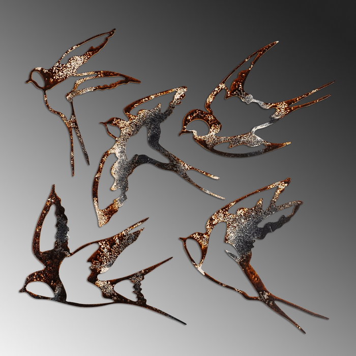 Wallity Birds-2 Escultura de Pared de Metal Multicolor